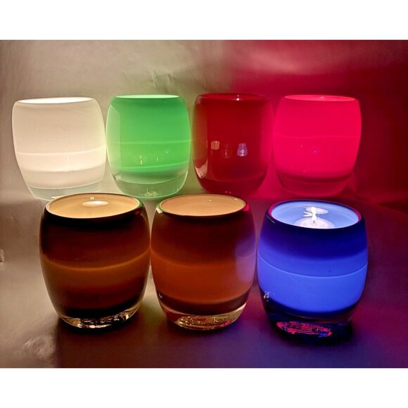 Glass.ful Votive Candle Holder Tan Brown Handblown Cased Glass Canadian - Picture 9 of 9